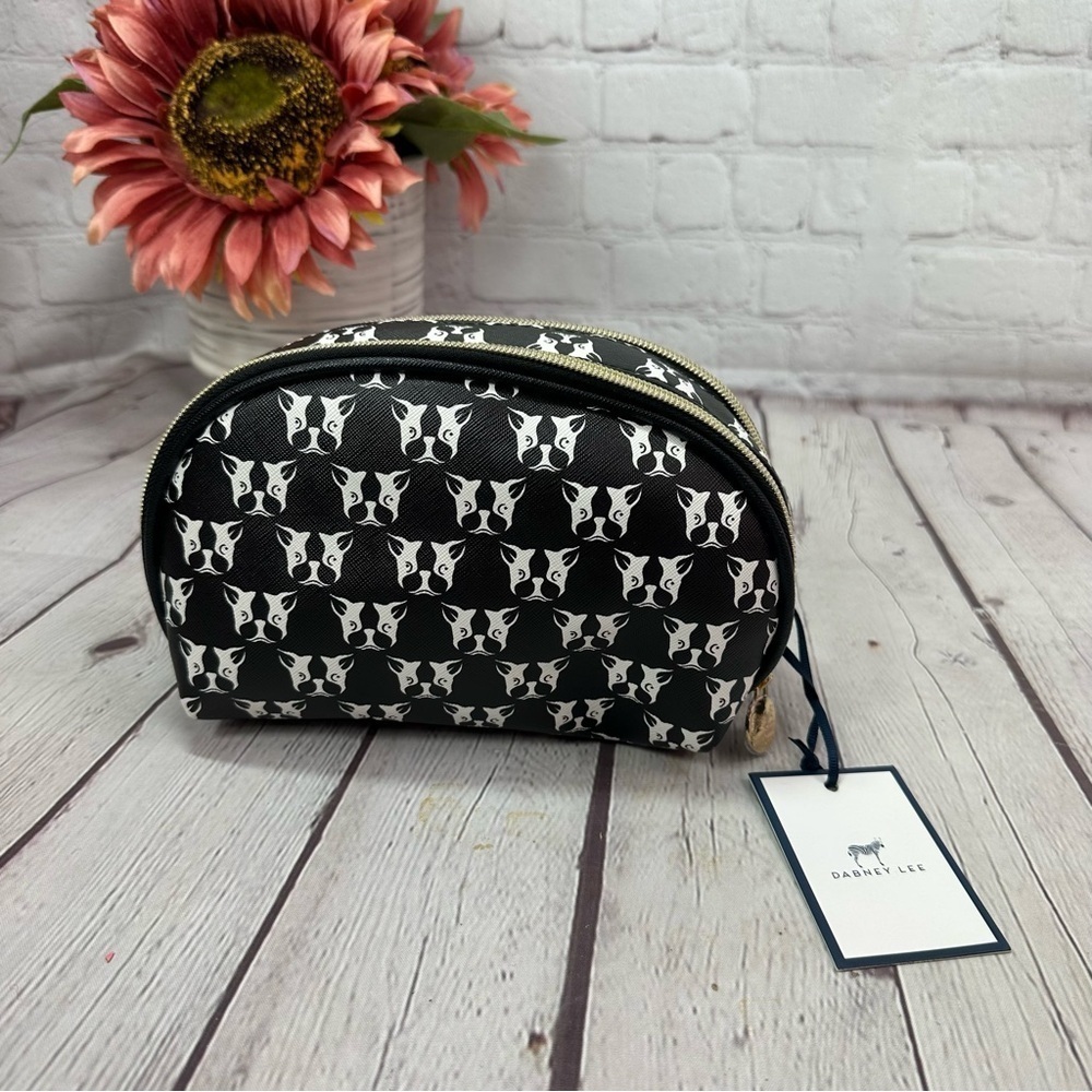 NWT dabney Lee frenchie boston terrier cosmetic bag makeup organizer